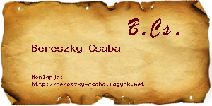Bereszky Csaba névjegykártya